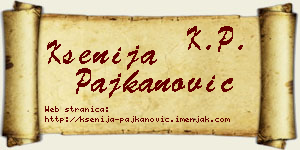 Ksenija Pajkanović vizit kartica